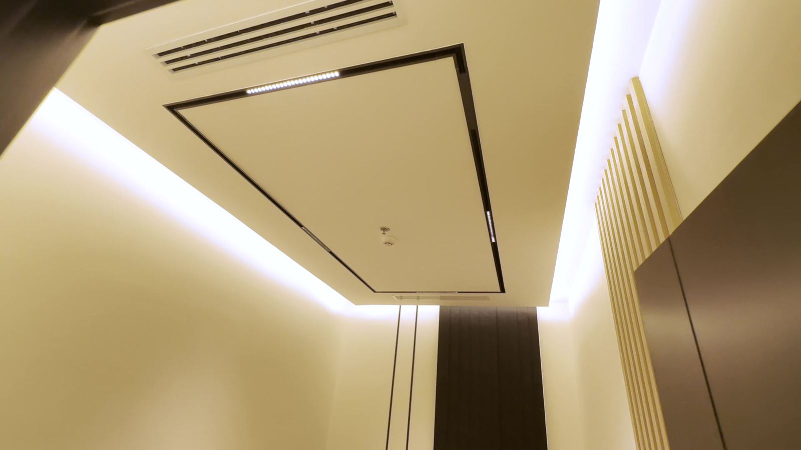 Gypsum ceiling with LED cove lighting