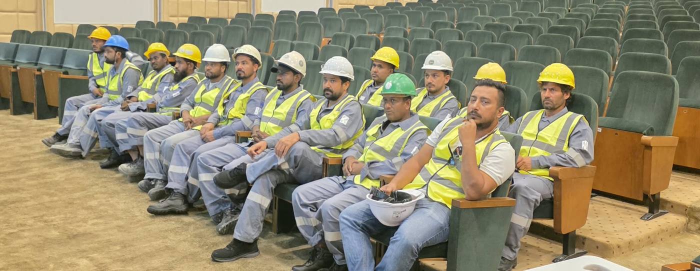 United Waves site crew seated in a training auditorium
